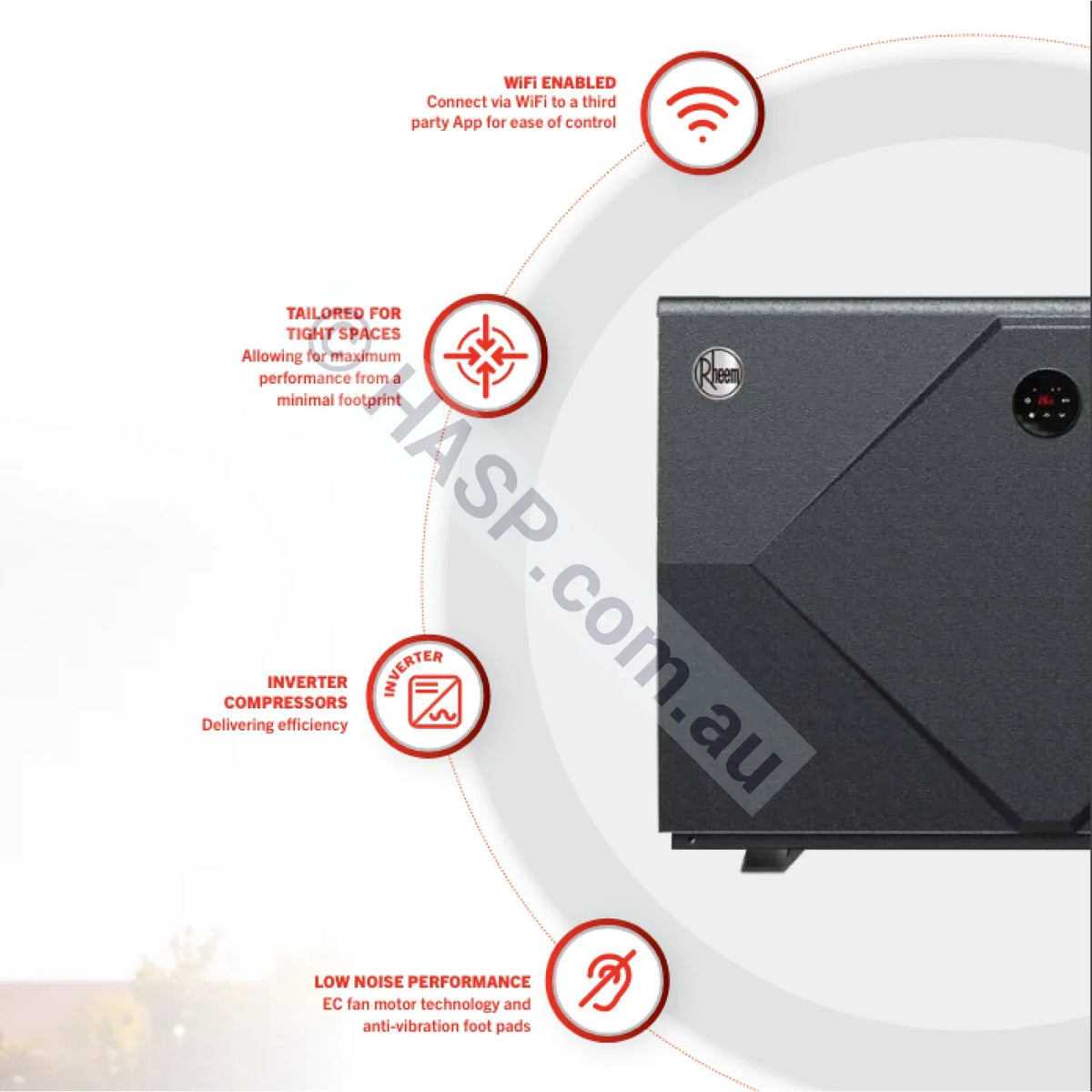 Rheem Raypak Compact Inverter Series side view