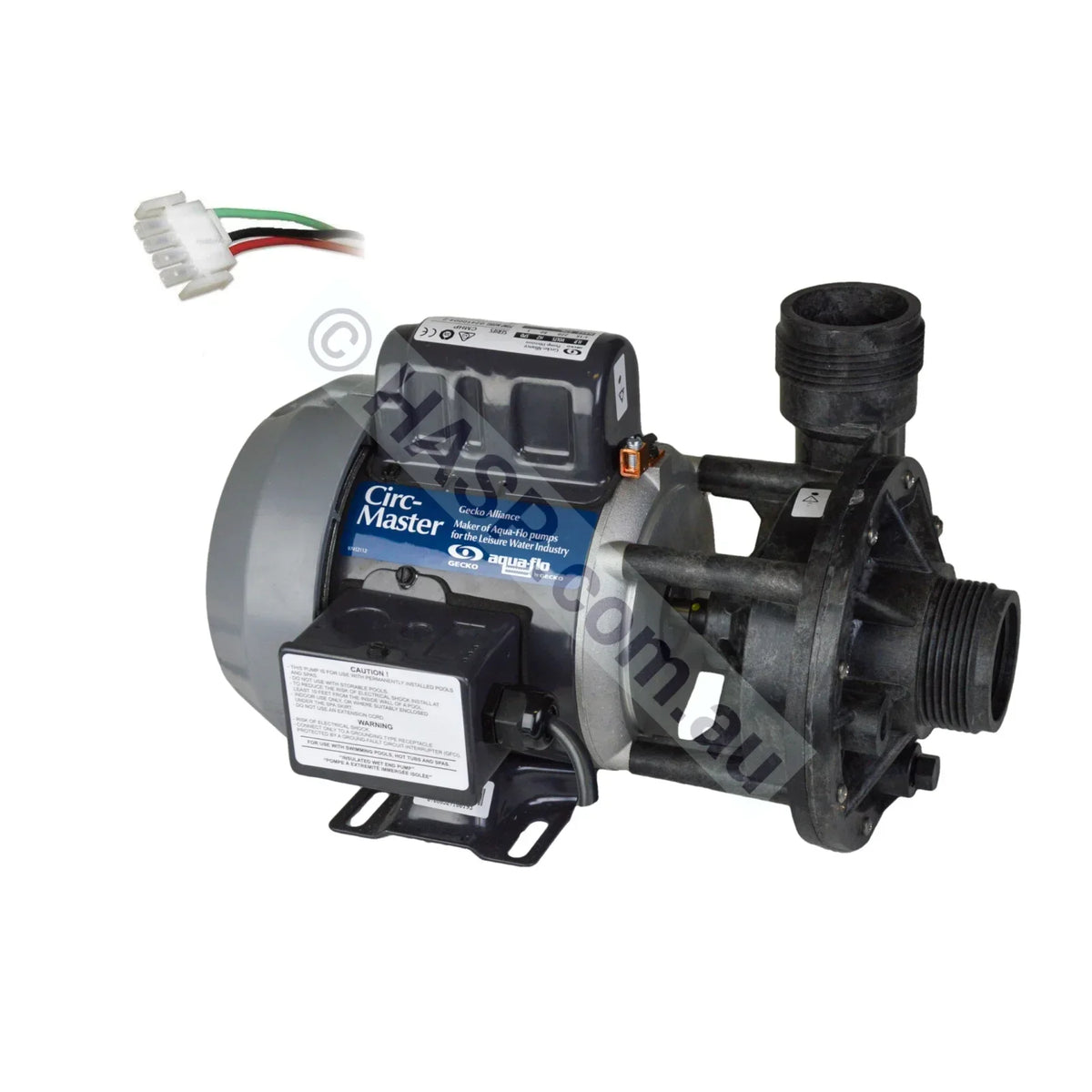 Aquaflo Circ-Master HP with standard AMP plug lead - typical Australian spa configuration