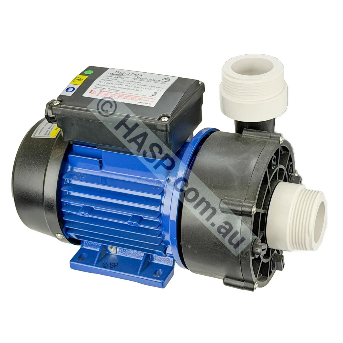 SXC35 Spa Circulation Pump with Aquaflo Circmaster split-union adapter kit and 3-pin AU plug