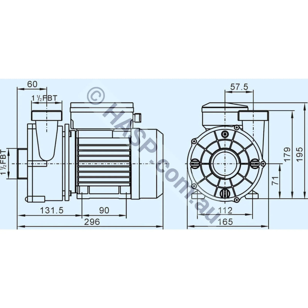 SXC35 Spa Circulation Pump - 3-Pin AU plug configuration