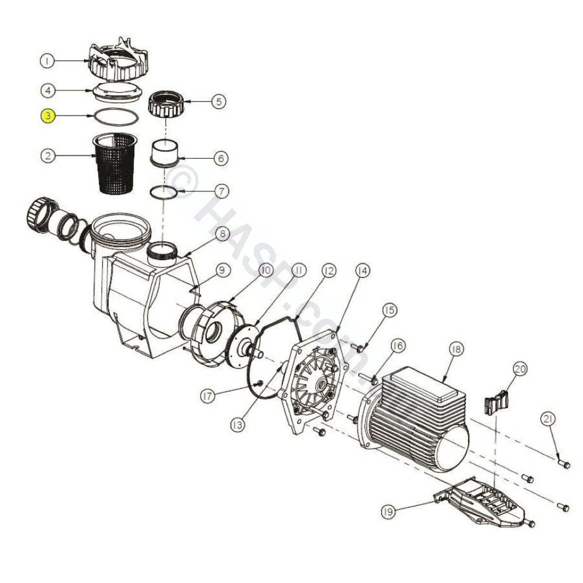 Lid O-Ring for Astralpool / Hurlcon Pumps - CTX, CX, TX, E, Viron XT - also Aquatight - Heater and Spa Parts