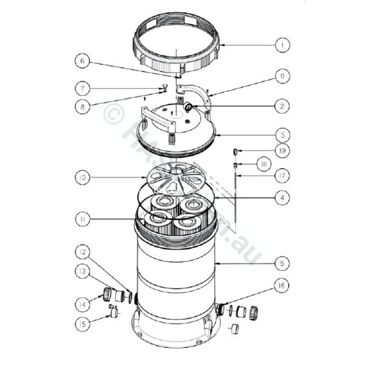 Astralpool Viron CL Filter Lid - Heater and Spa Parts