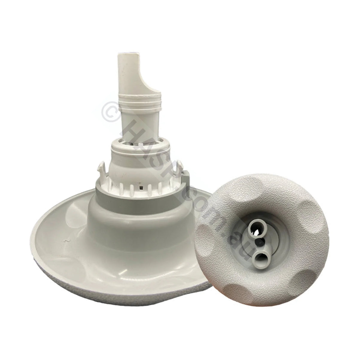 Edgetec Excess Spa Pool Jet - Twin Spin - Grey - Scallops - 100mm - Pool & Spa