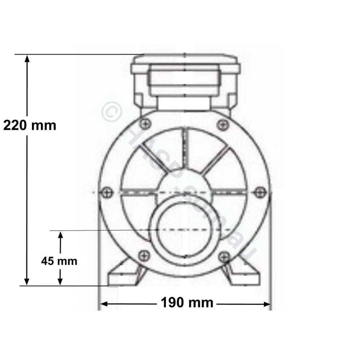LX Whirlpool TDA 200 2.0HP Spa Jet & Circulation Pump - TDA200 Pump