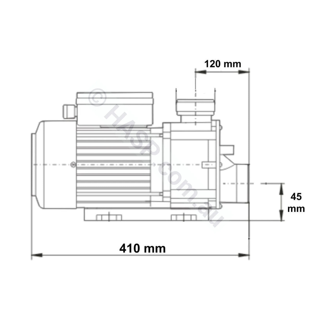 LX Whirlpool TDA 200 2.0HP Spa Jet & Circulation Pump - TDA200 Pump