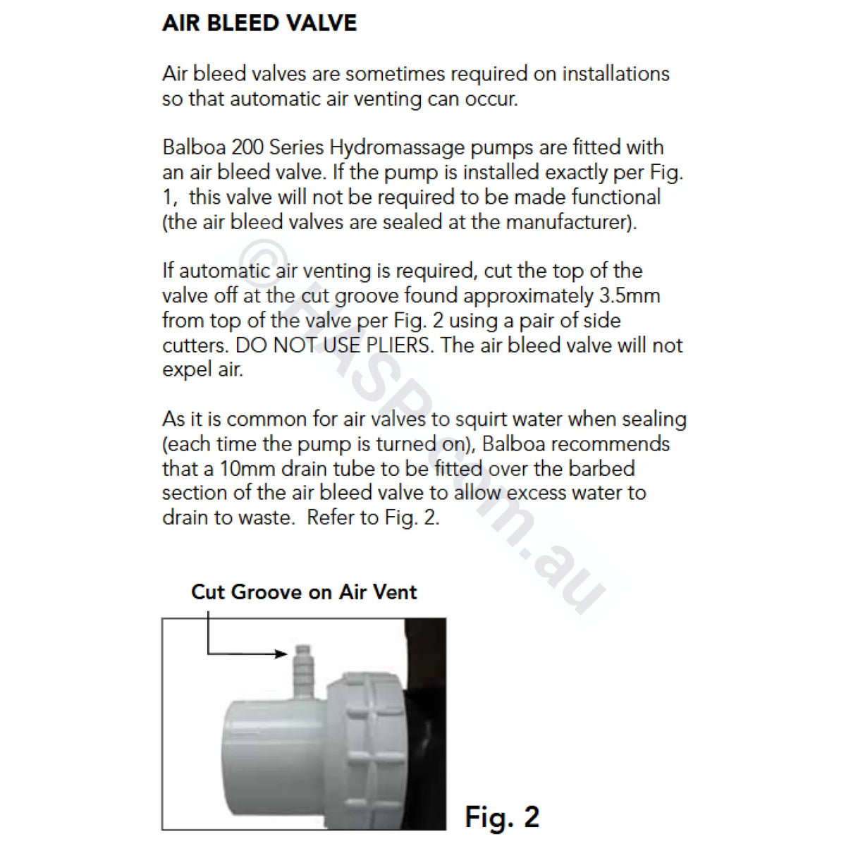 Onga / Balboa Spa Bath Pump Union Fitting w/ Air Bleed - Discharge Outlet - Plumbing & Fittings