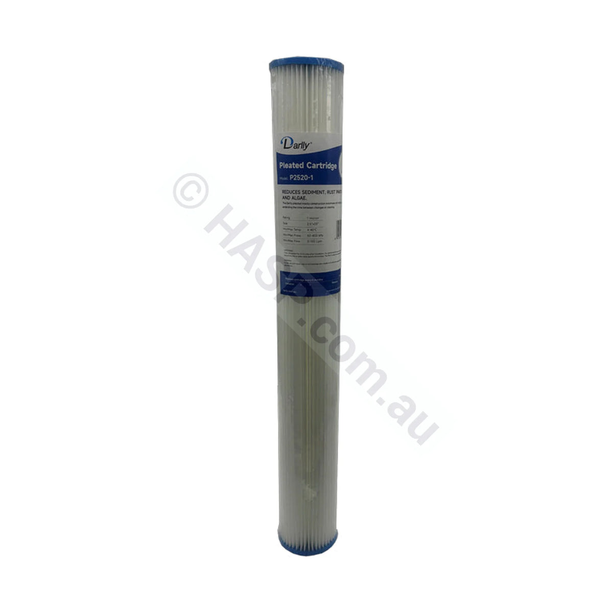 Pleated Sediment water filter cartridge, 1 micron, 2.5" x 20" Slimline (FC-P2520-1)