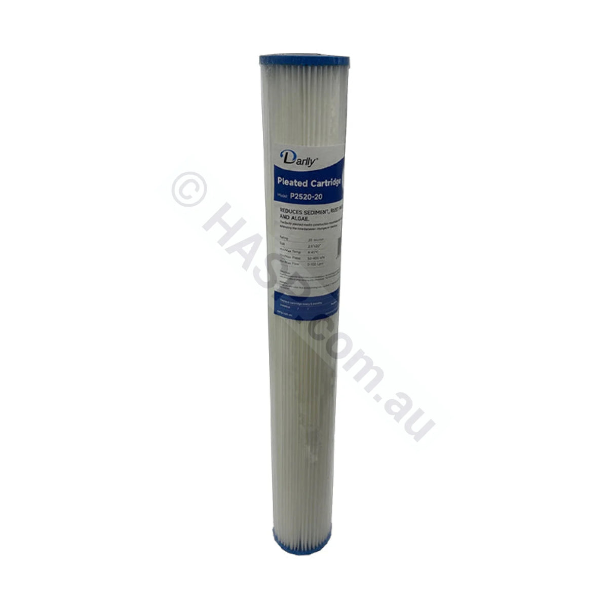 Pleated Sediment water filter cartridge, 20 micron, 2.5" x 20" Slimline (FC-P2520-20)