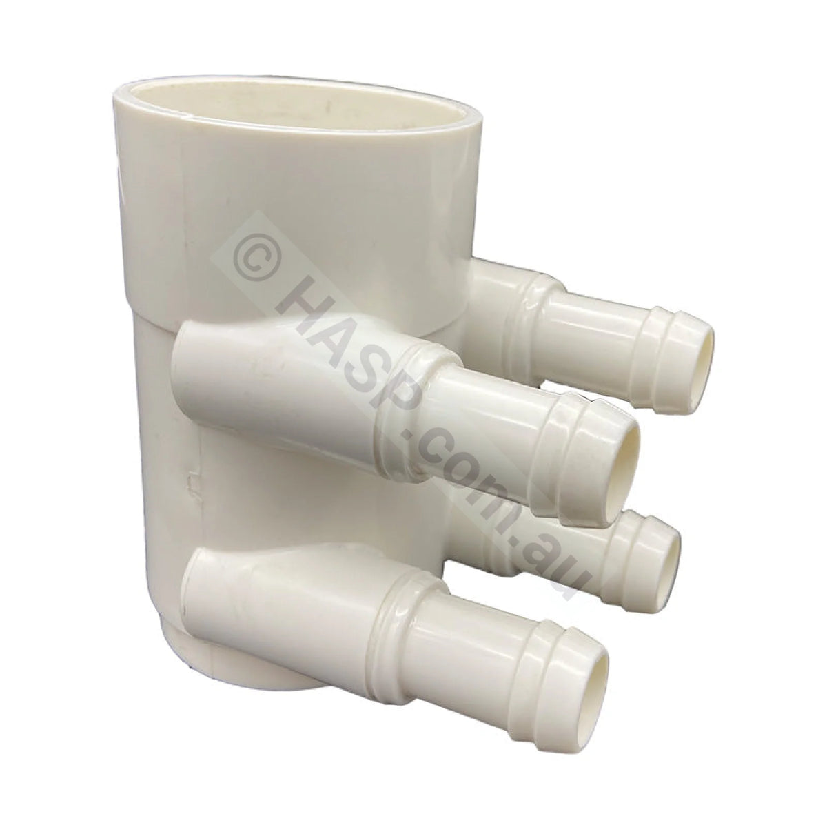 Spa Jet Manifold - 50mm pipe to 3/4’’/19mm Jet Hose - 4 Port with End Cap - Plumbing & Fittings