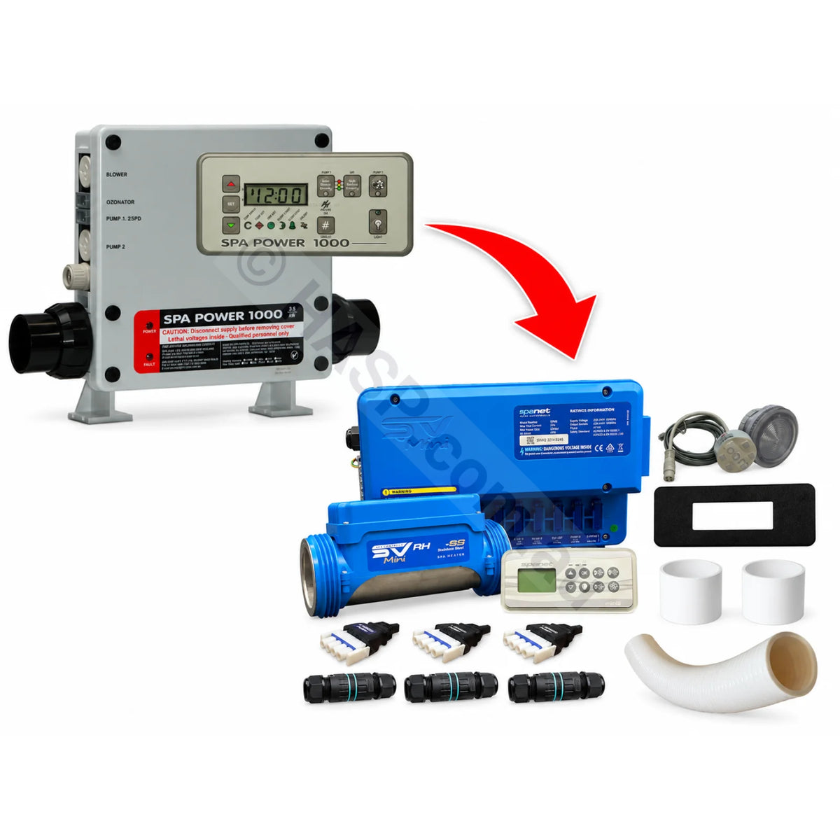Spa Power 1000 Replacement Kit #1 - 1.5/2.0/3.0kw Heaters
