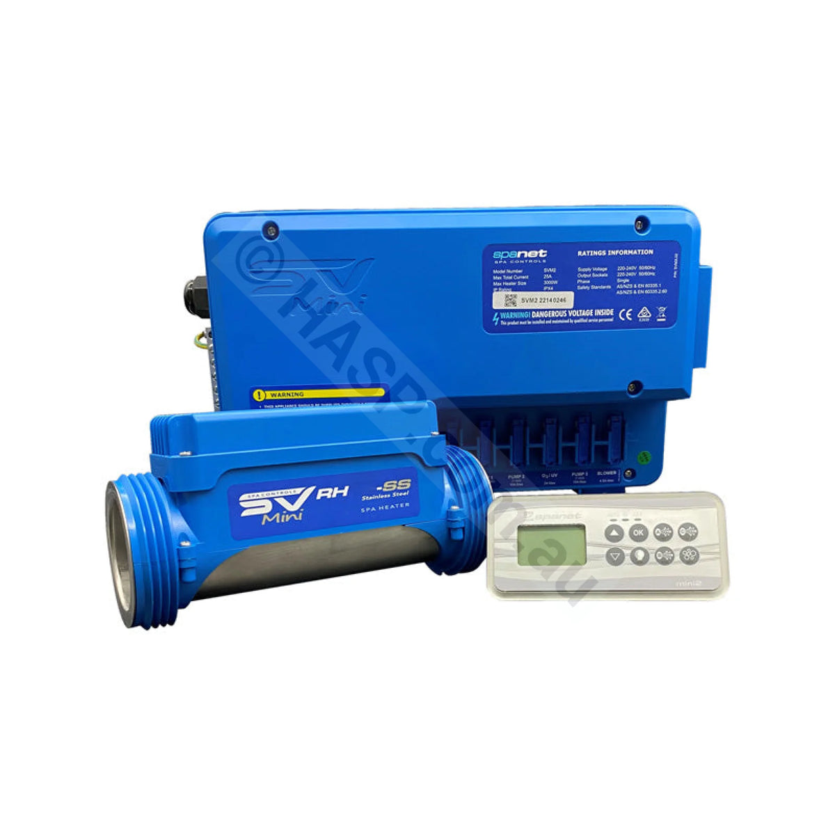Spanet SV Mini 2-3.0kw(15amp) Controller 3.0kw Heater and Rectangle Touchpad