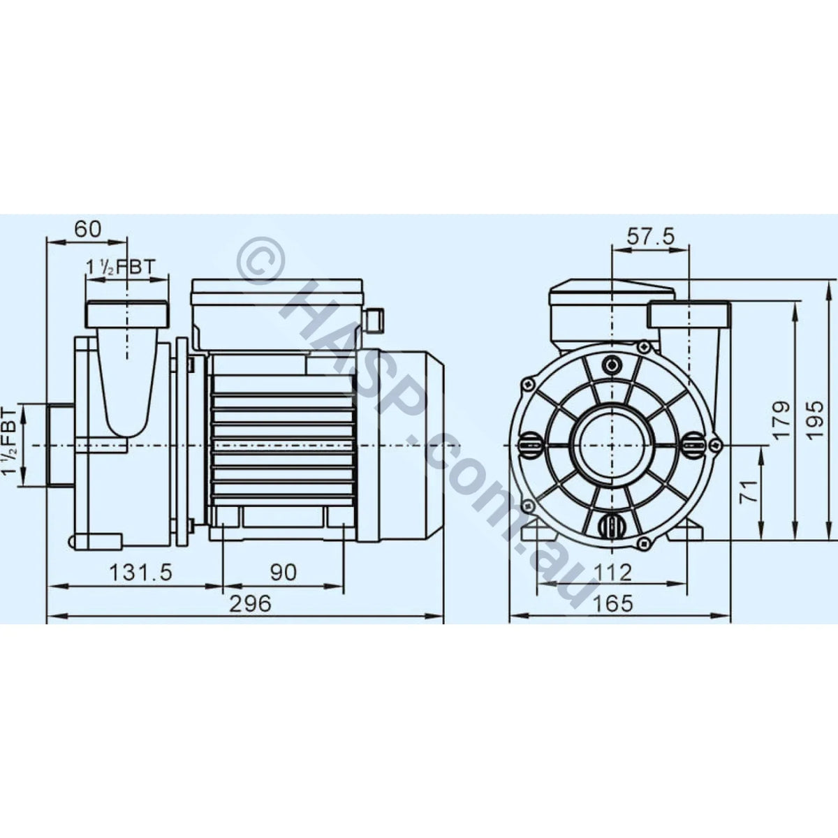SXC35 Spa Circulation Pump Standard - 3-Pin AU plug
