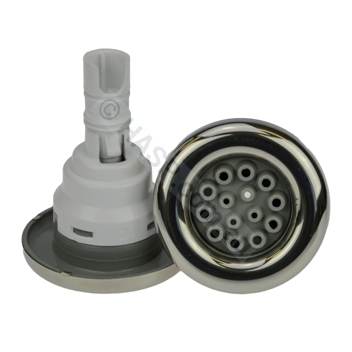 Waterway Poly Storm Stainless Steel Grey - Multi-Massage - Snap-In style - 90mm - Heater and Spa Parts