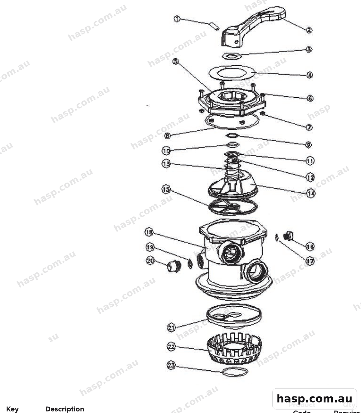 AstralPool 40MM MULTIPORT ASSEMBLY Spare Parts