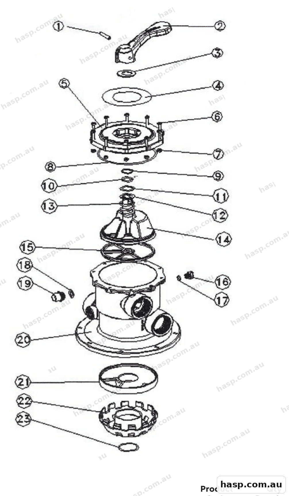 AstralPool 50MM MULTIPORT WITH GAUGE Spare Parts