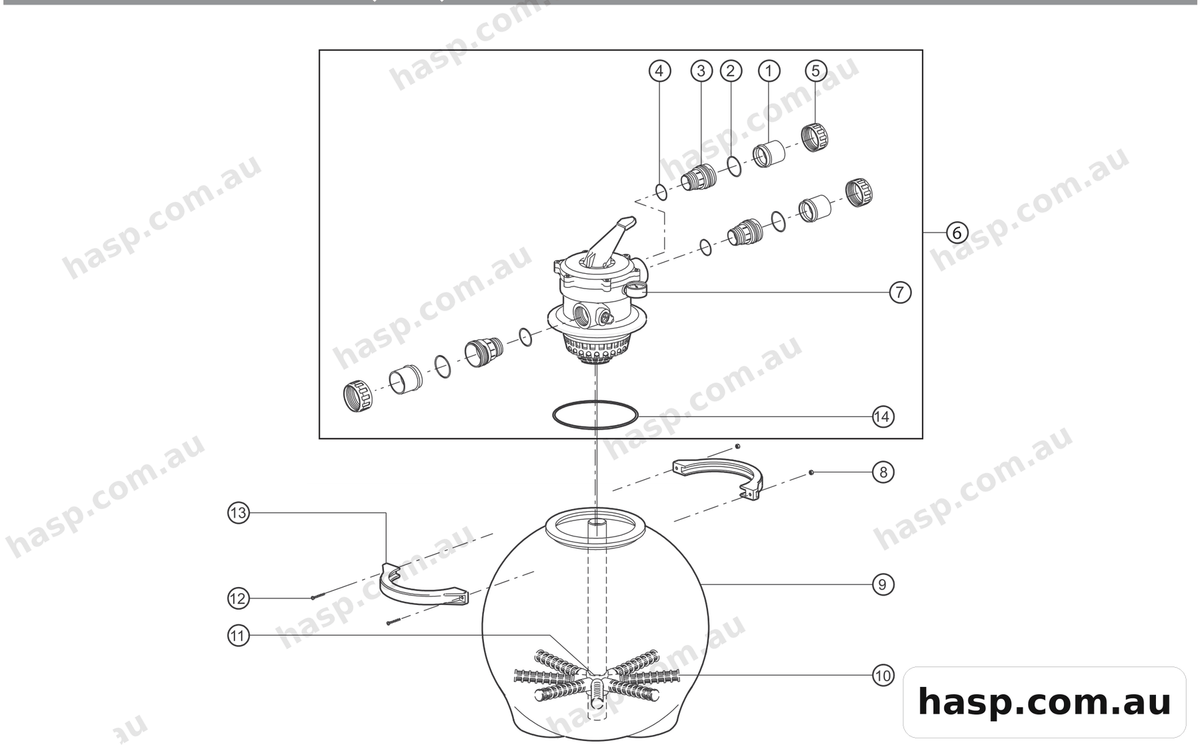 AstralPool E SERIES MEDIA FILTER (ECO) Spare Parts