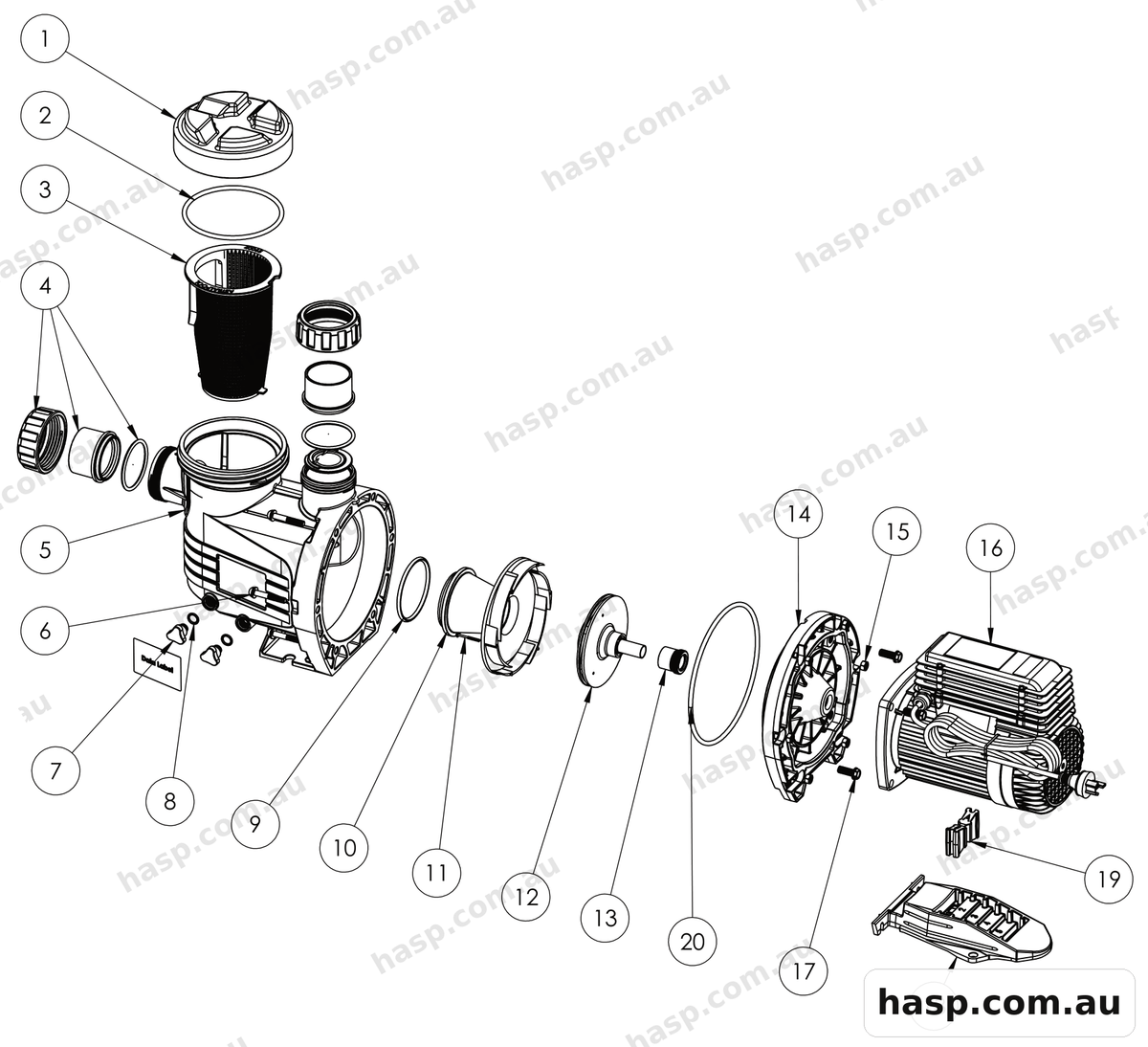 AstralPool E-SERIES MKII PUMPS Spare Parts