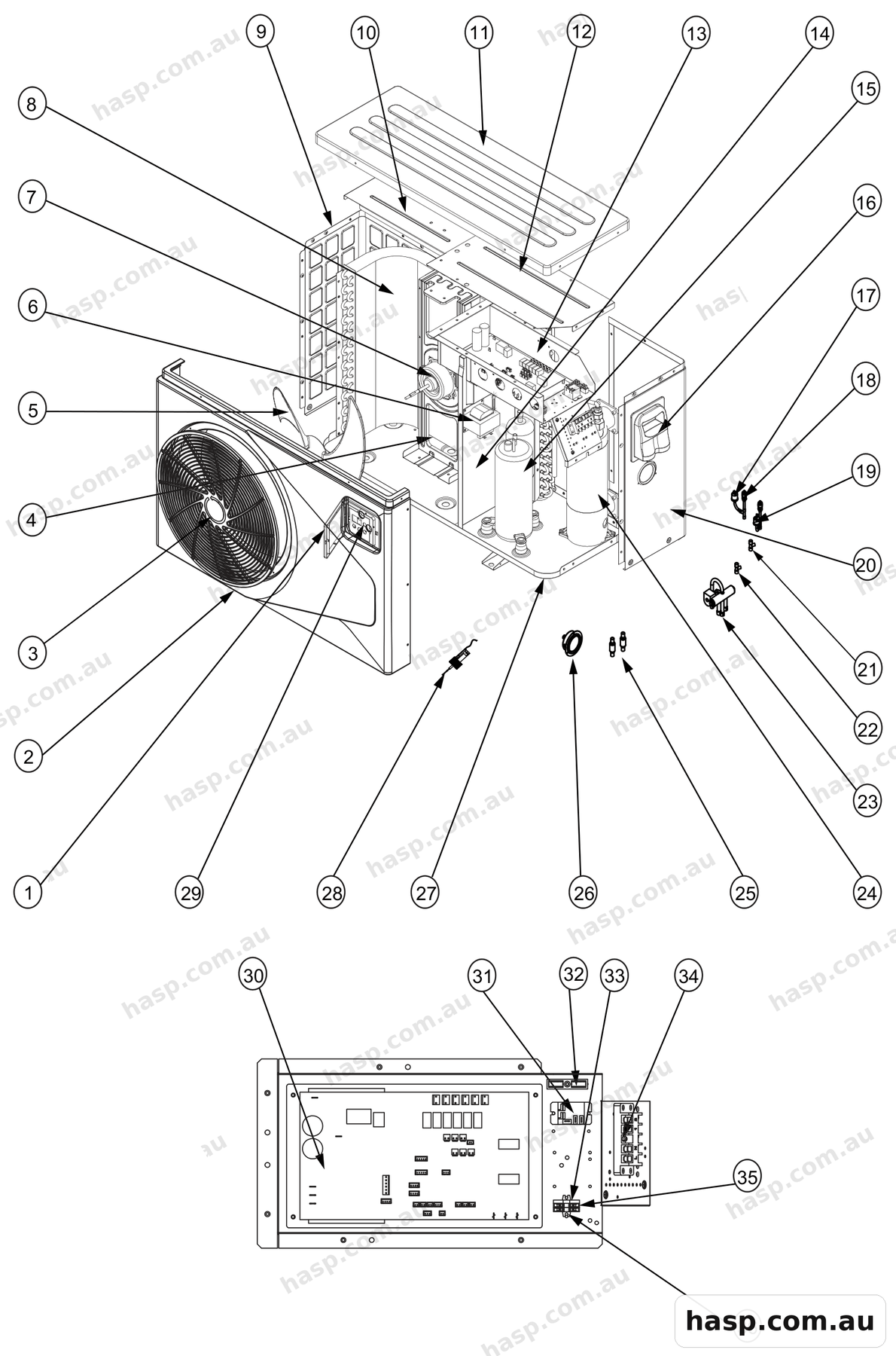 AstralPool ECO LITE 12KW INVERTER HEAT PUMP Spare Parts