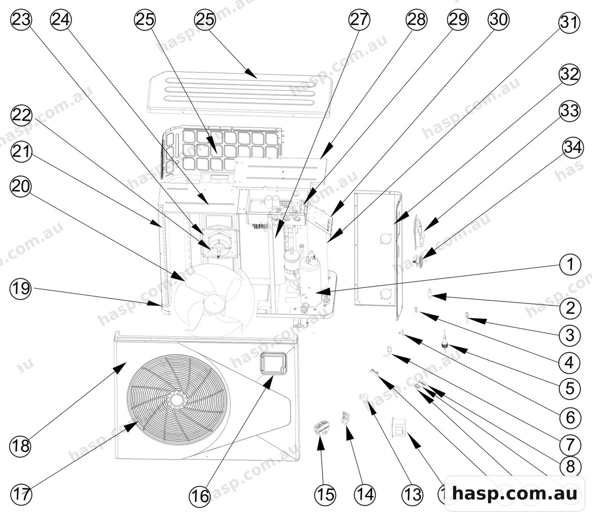 AstralPool ECO LITE 16KW INVERTER HEAT PUMP Spare Parts