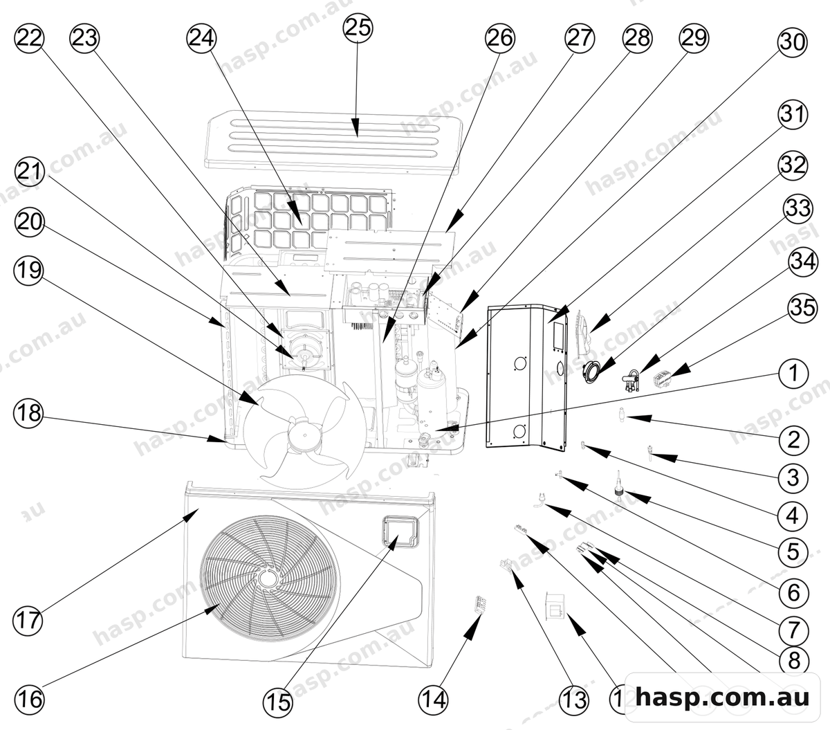 AstralPool ECO LITE 18KW INVERTER HEAT PUMP Spare Parts