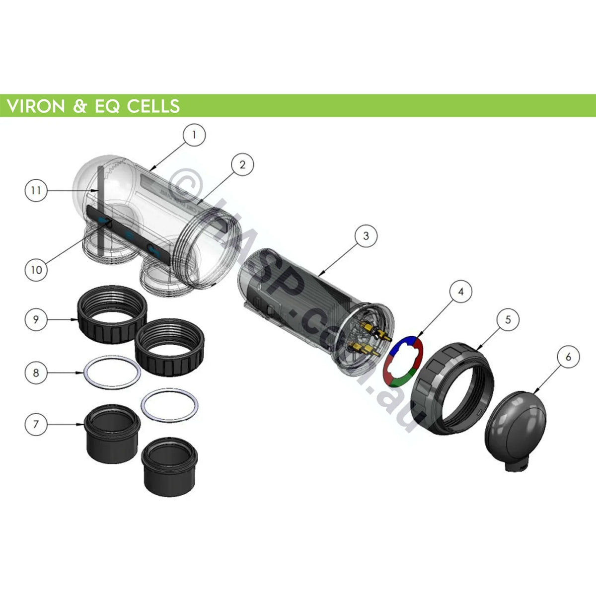 Astralpool E-Series VX Viron/Viron eQuilibrium Cell Nut 70390 - Genuine Chlorinator Spare Part
