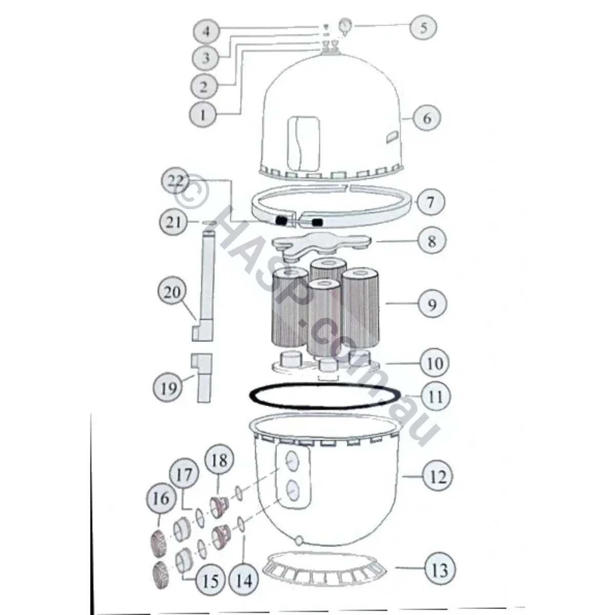 Astralpool Hurlcon GX Middle Body O-ring Gasket - Obsolete