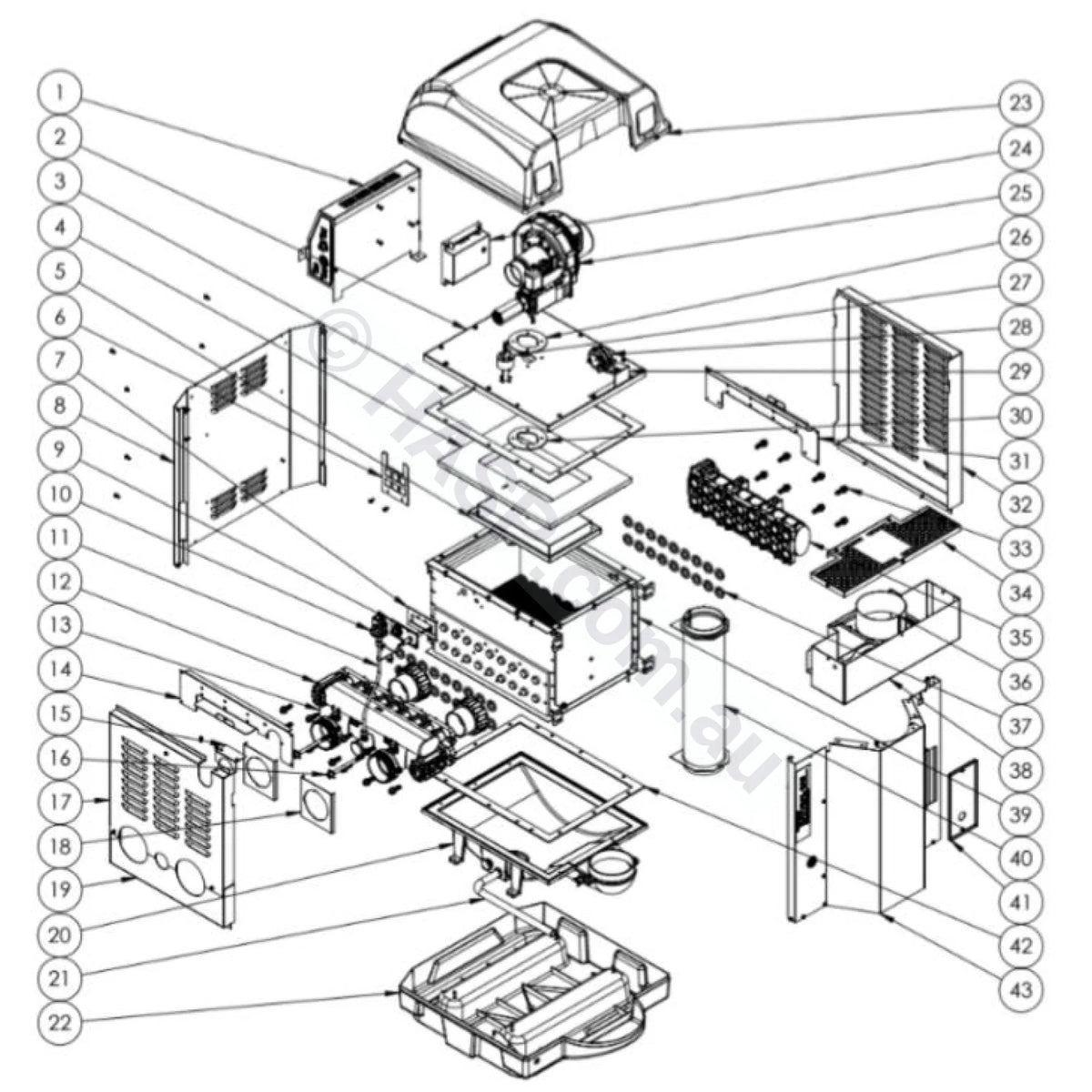 Astralpool ICI Gas Heater Spare Parts List - Heater and Spa Parts