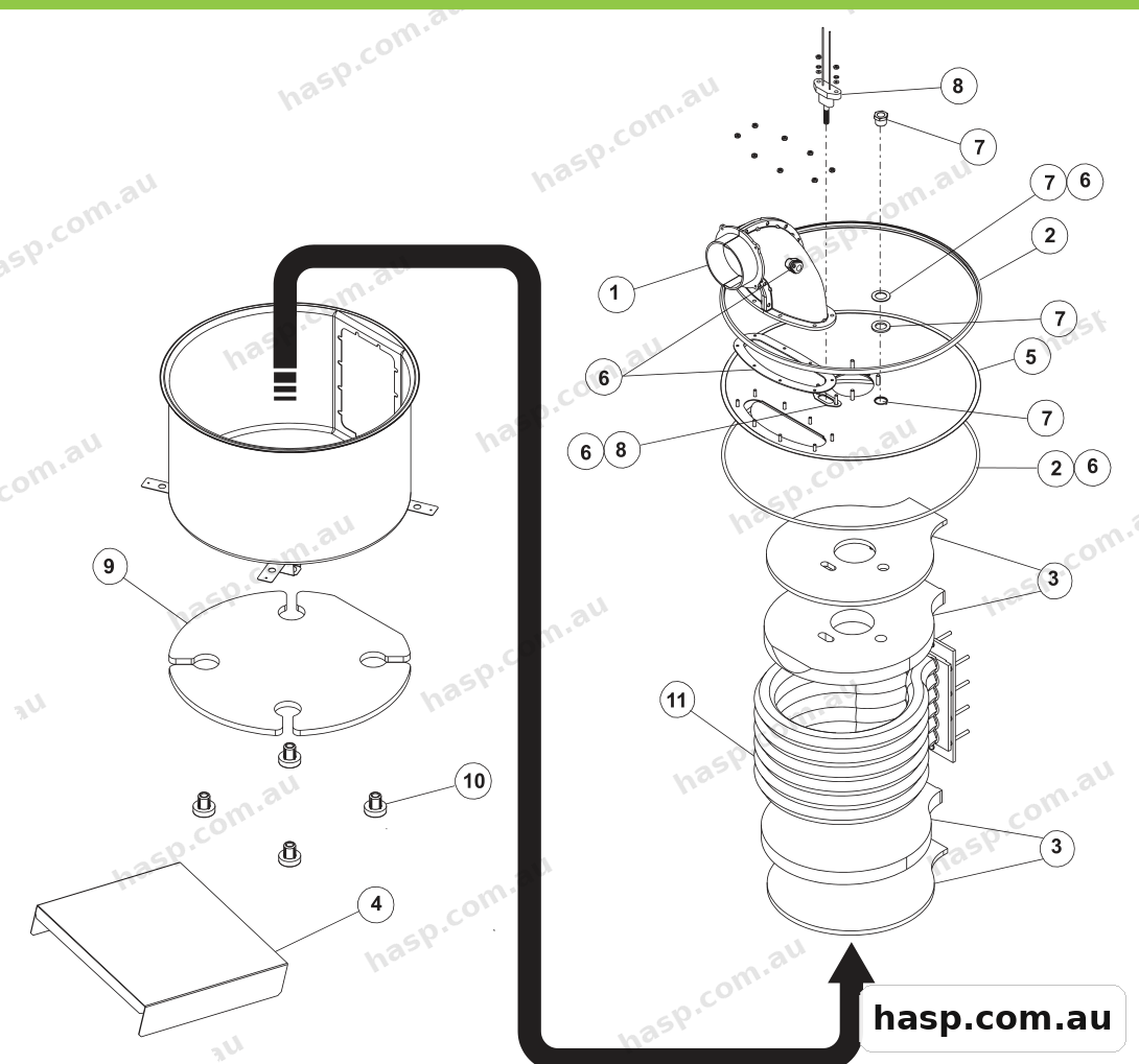 AstralPool IXI GAS HEATERS - COMBUSTION CHAMBER ASSEMBLY Spare Parts