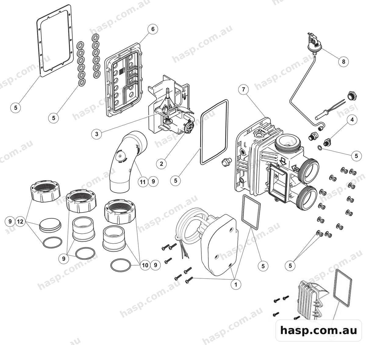 AstralPool IXI GAS HEATERS - WATER SYSTEM Spare Parts