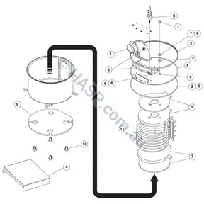 Astralpool IXI / Zodiac JXi combustion chamber exploded diagram, item 4 200 Combustion Chamber Shelf (Set of 2) R0590701