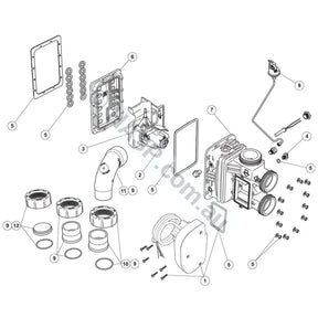 Astralpool IXI / Zodiac JXi water system exploded diagram, item 7 3 Port Manifold (No Backplate) R0590101