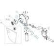 Astralpool IXI / Zodiac JXi burner assembly (fan and gas valve) exploded diagram, item 4 Gas Valve R0739300