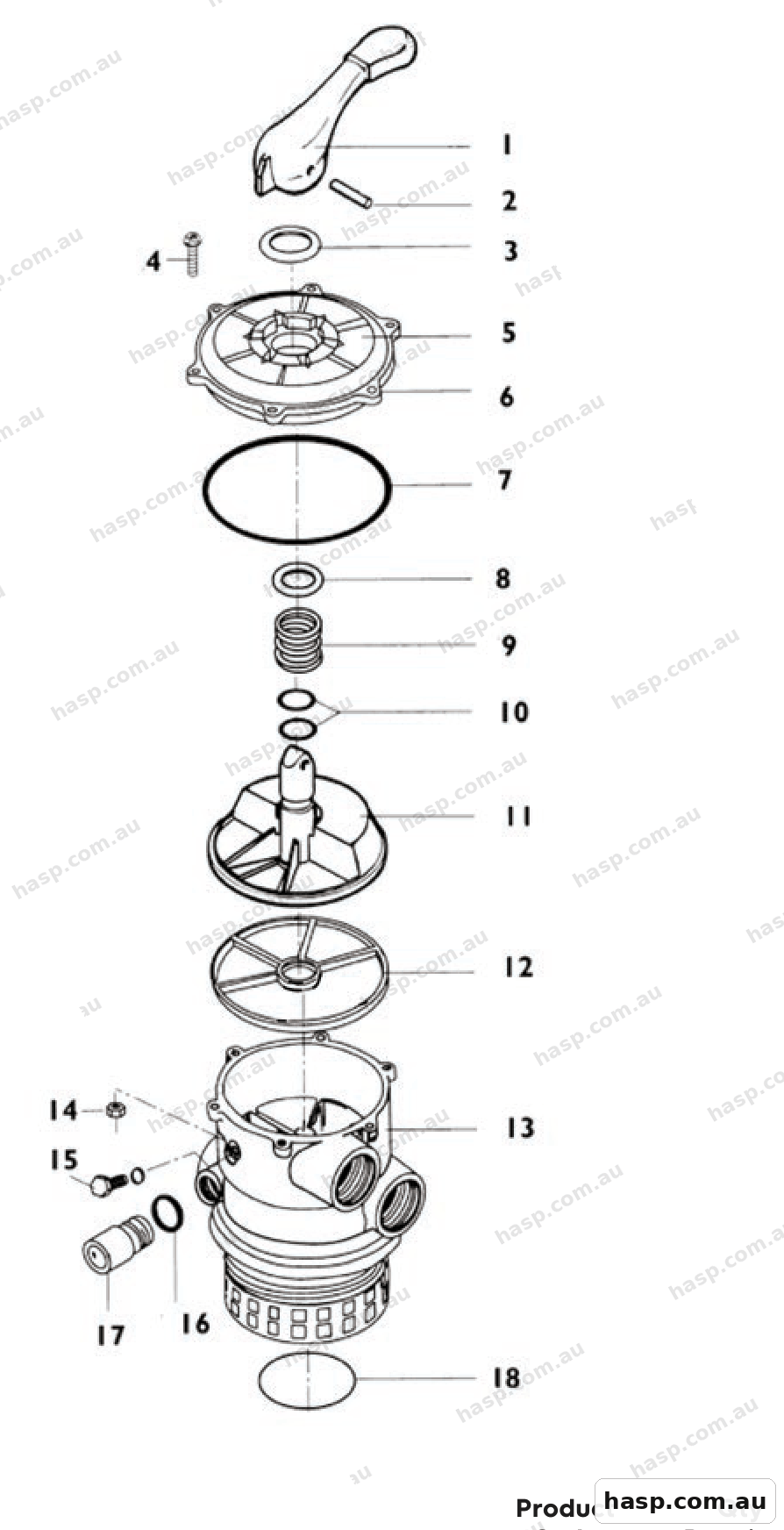 AstralPool MULTIPORT VALVE - SEP 09 - CURRENT Spare Parts