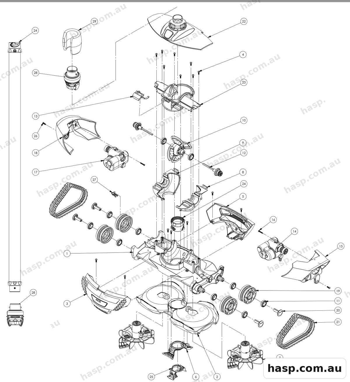 AstralPool S10 SUCTION CLEANER Spare Parts