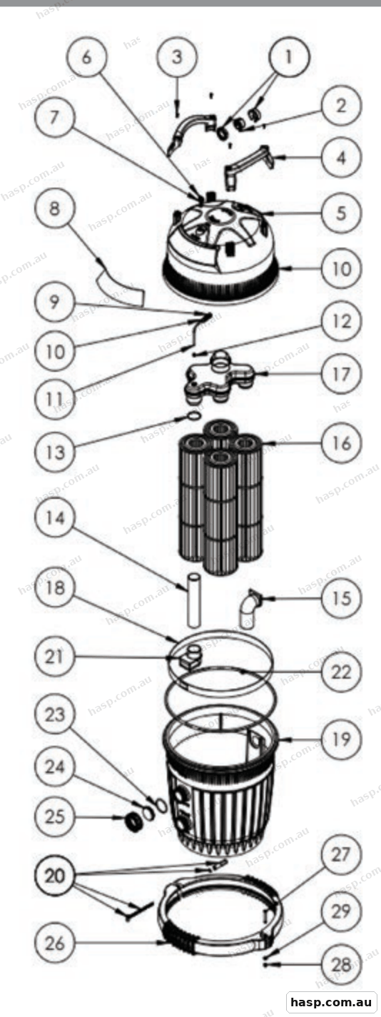 AstralPool UF80 CARTRIDGE FILTER Spare Parts