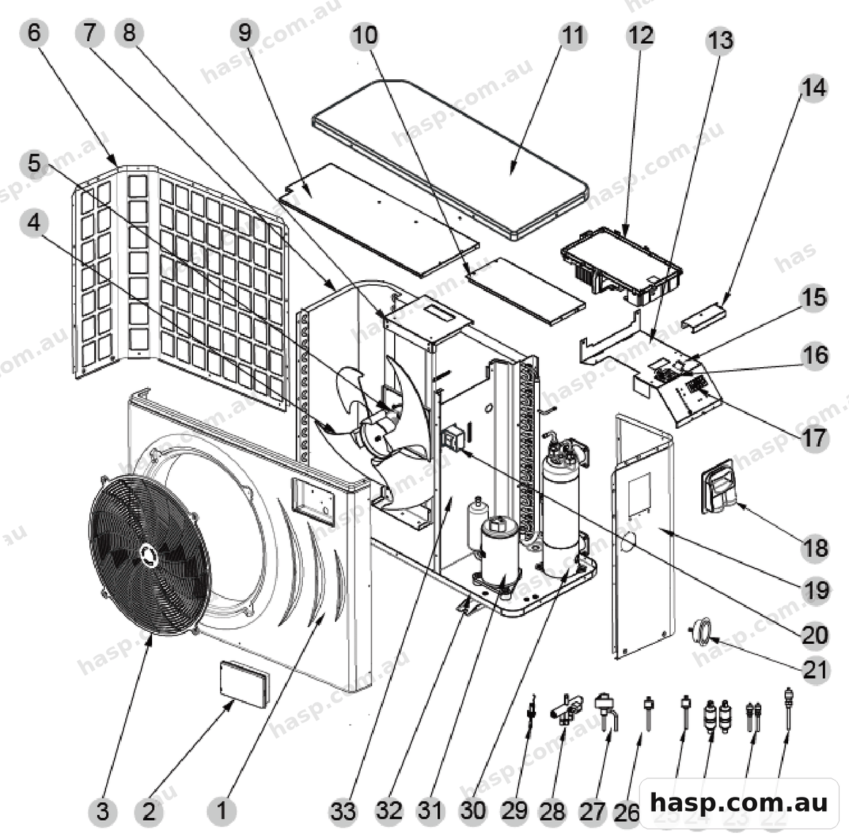 AstralPool VIRON IHP120 12KW INVERTER HEAT PUMP R32 Spare Parts