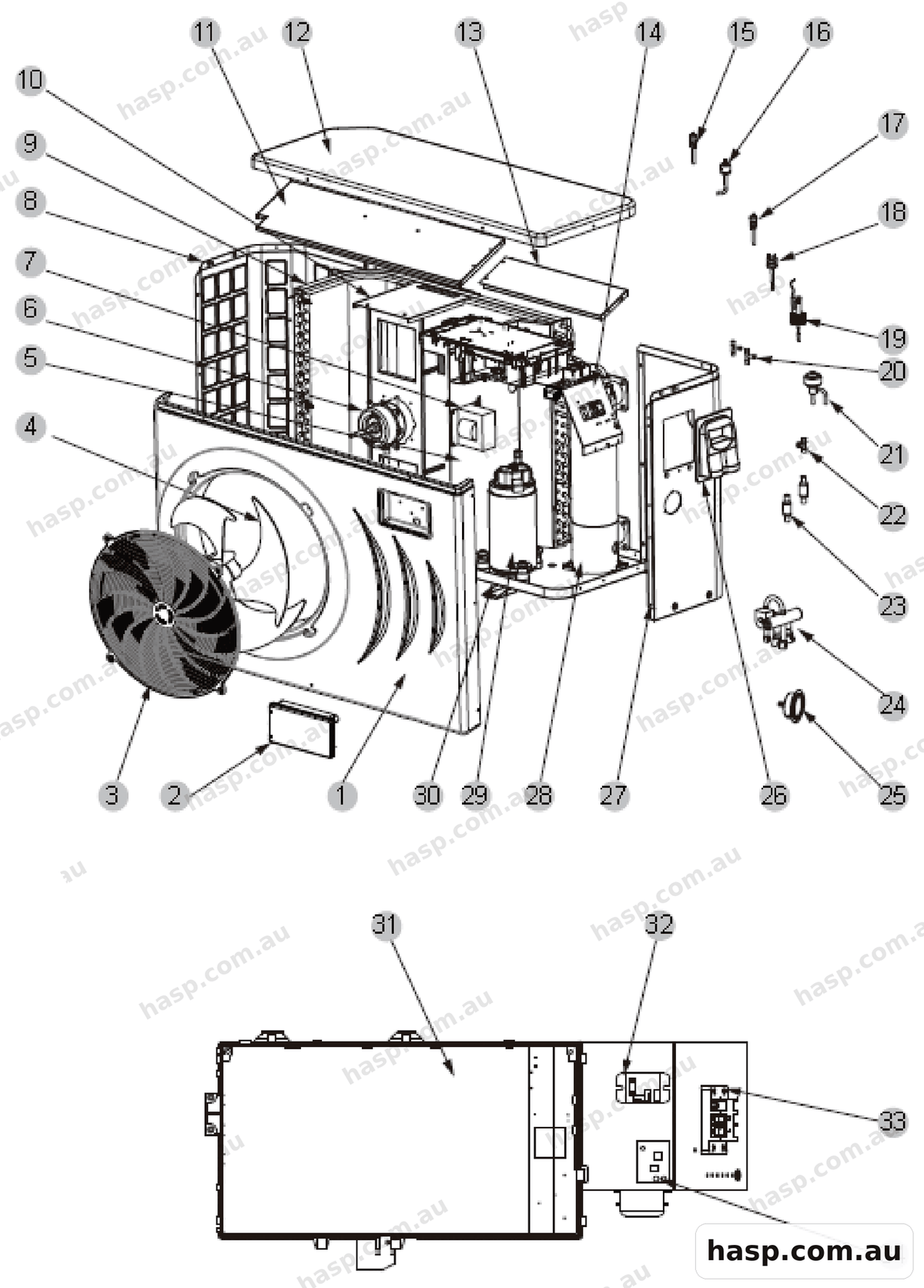AstralPool VIRON IHP170 17KW INVERTER HEAT PUMP R32 Spare Parts
