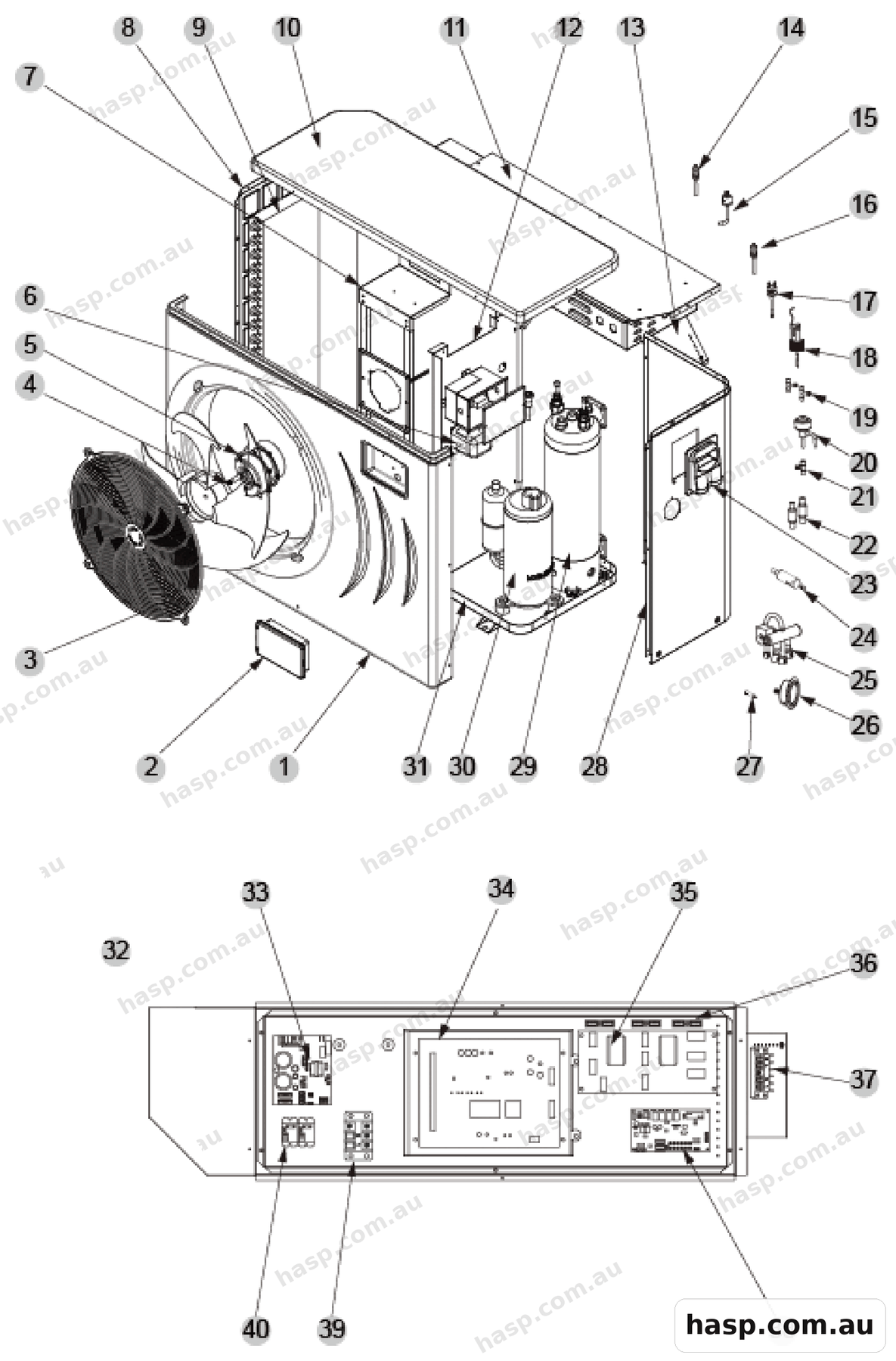 AstralPool VIRON IHP195 19KW INVERTER HEAT PUMP R32 Spare Parts