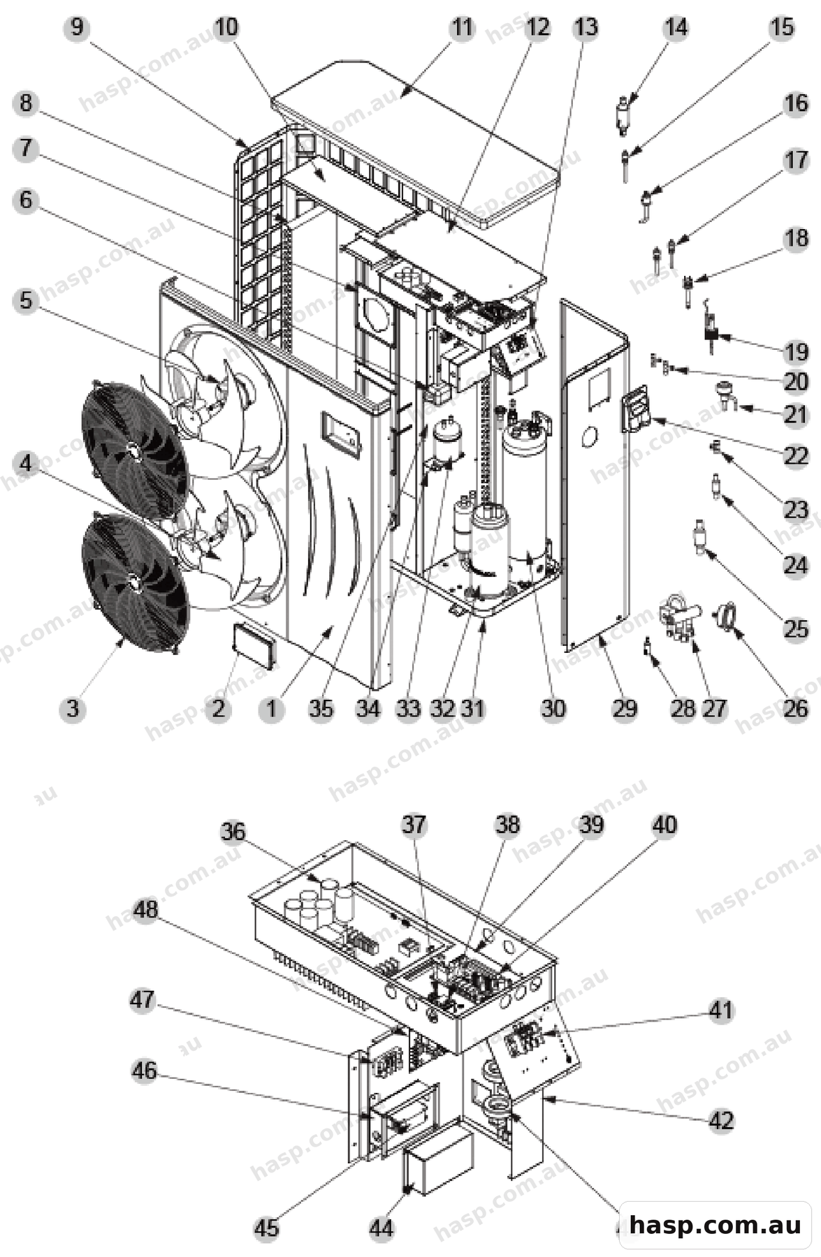 AstralPool VIRON IHP283 28KW INVERTER HEAT PUMP R32 Spare Parts