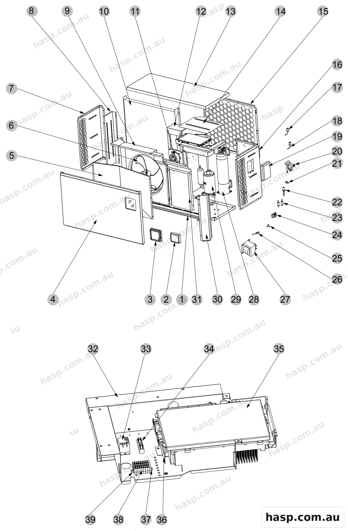 AstralPool VIRON INVERTER IHPS90 HEAT PUMP SIDE DISCHARGE Spare Parts