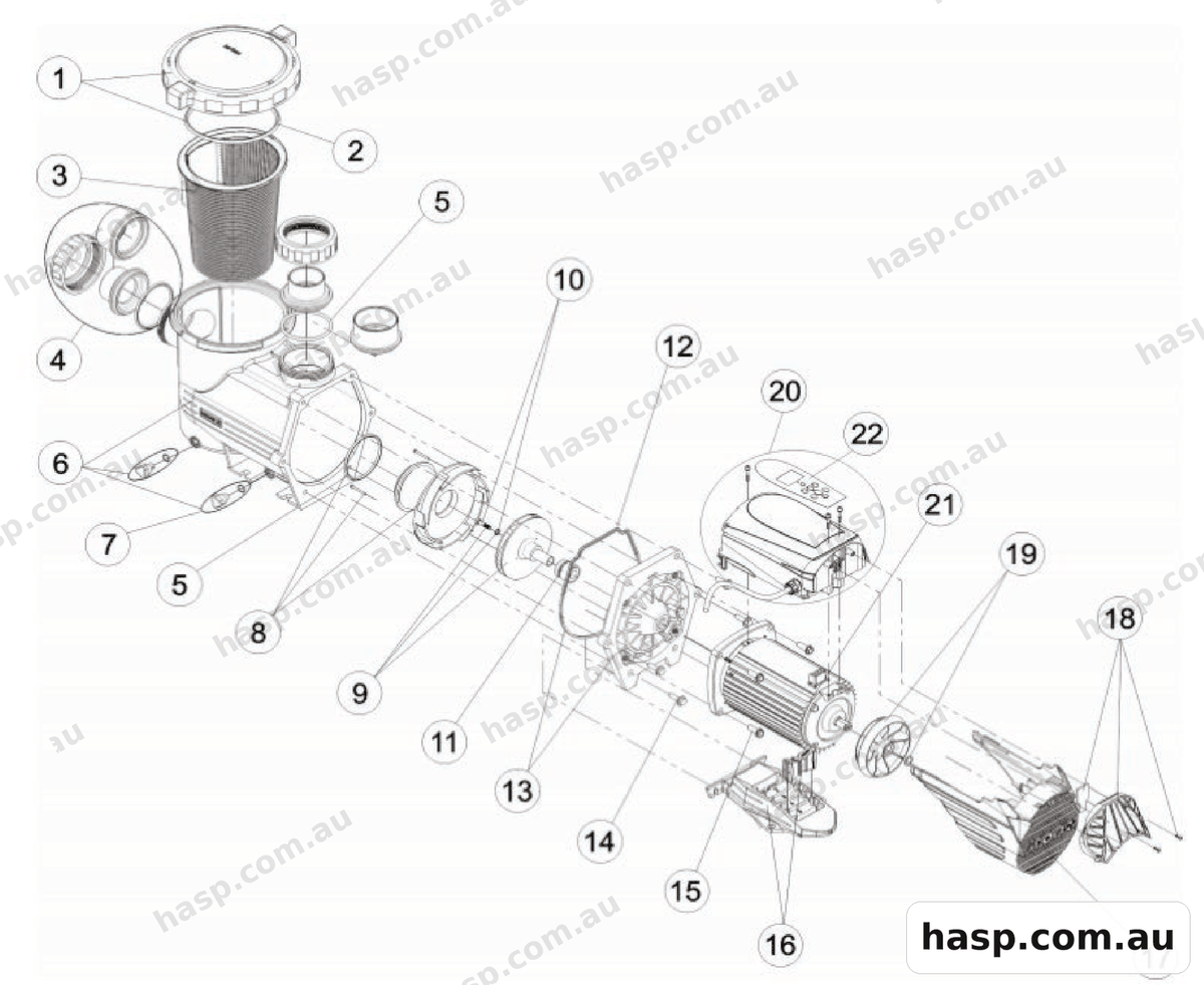 AstralPool VIRON P600 PUMPS Spare Parts