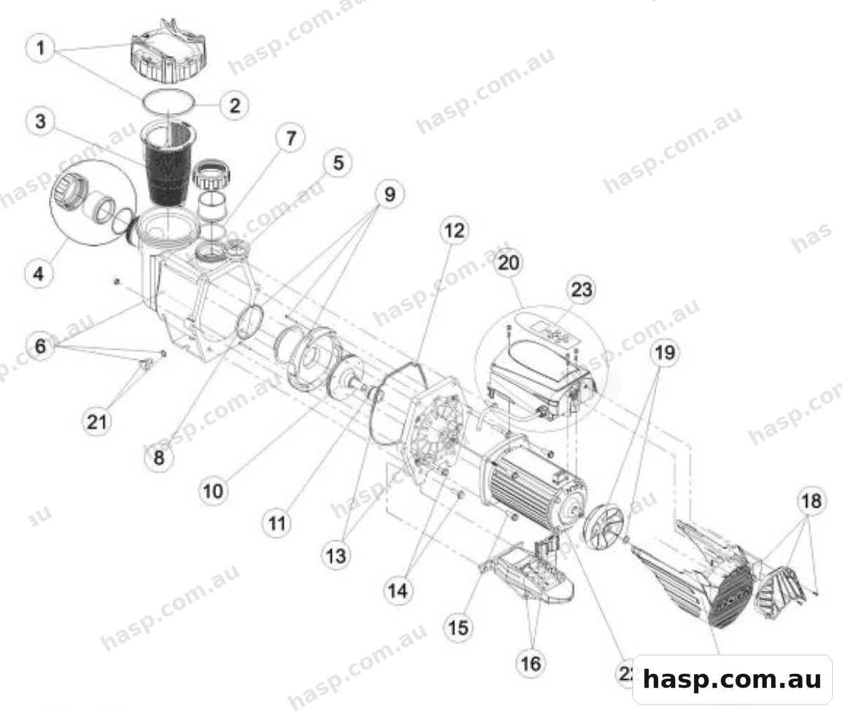 AstralPool VIRON XT P320 & 520 VARIABLE SPEED PUMPS - BEFORE NOV 2020 Spare Parts
