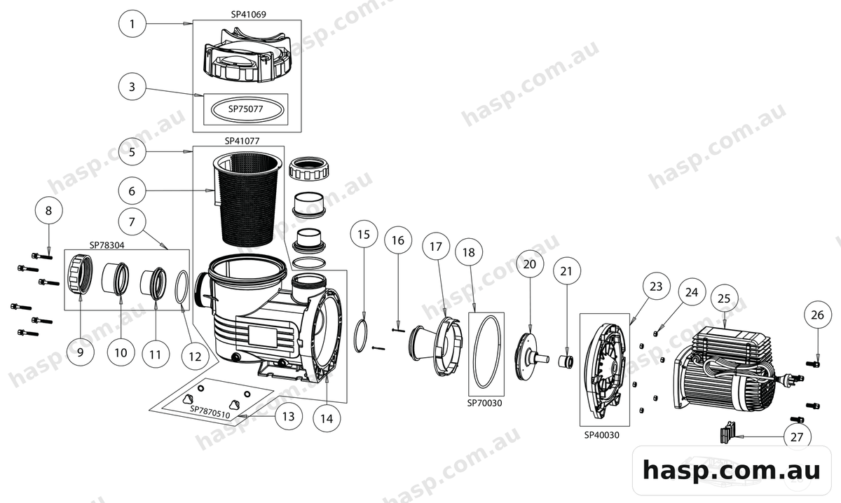 AstralPool XP PUMPS Spare Parts