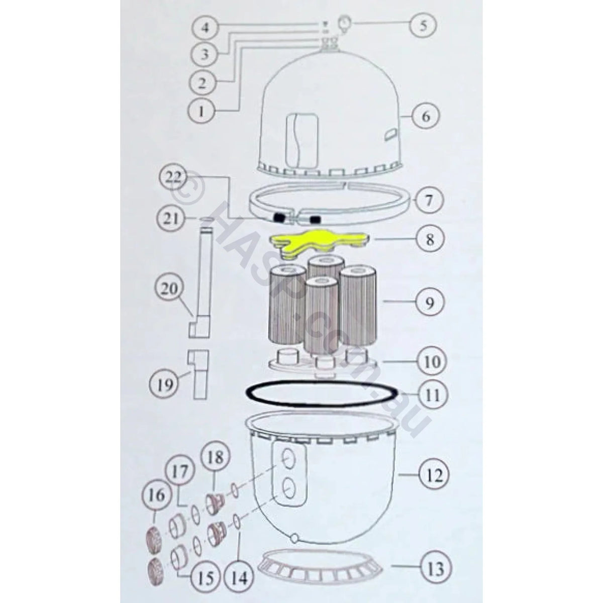 Hurlcon Gx Cartridge Filter Top Manifold