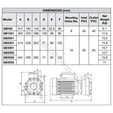 Davey QB035 Spa Circulation Filtration Pump -.25kW or 1/3HP - Genuine & Aftermarket Options - Circulation / Filtration