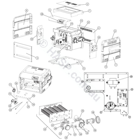 Hayward Gas Heater Parts List - H150FD H250FD H400FD