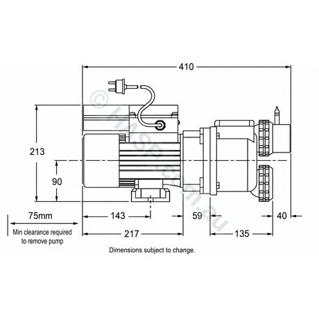 Onga Balboa 2388 1HP 0.7kW Spa Bath Pump - B-23880100 - Pump