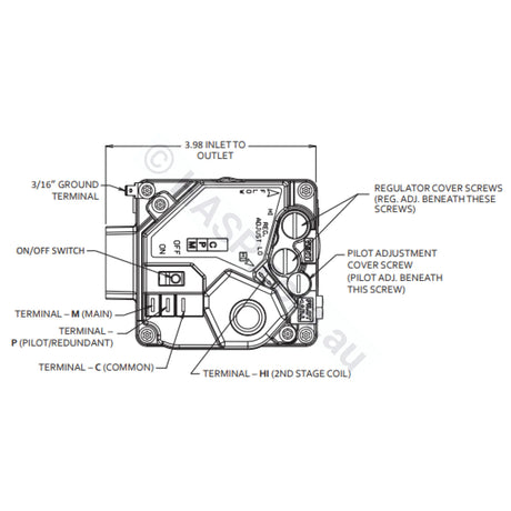 White Rodgers 36H32-409 24V Gas Valve - Raypak since 2019 - Heater and Spa Parts