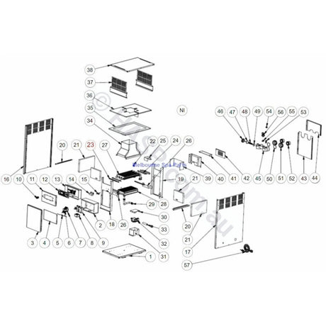 Raypak Rheem Spartan 131 - Spare Parts Including Diagram - Heater and Spa Parts