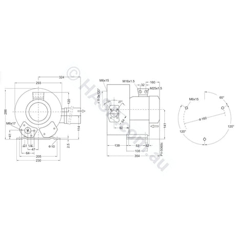 Spatex Commercial 2-Stage Side Channel Air Blower 1.3kW Kit - SXHB-320A-1D1 - Single Phase blower